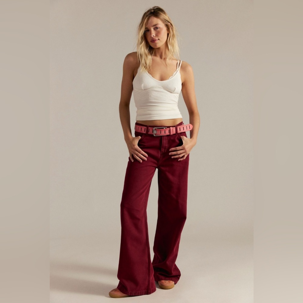 We the free Stride Straight ‘n Wide Jeans NWOT syrah